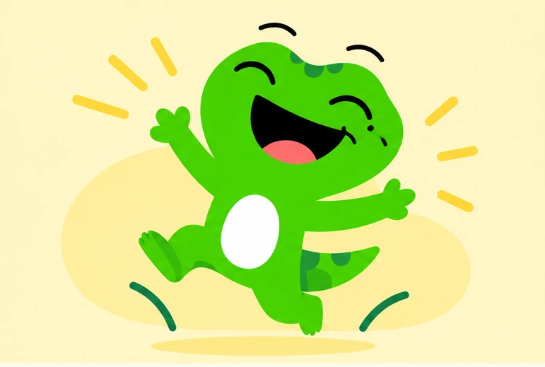 GECKO jumping with happiness